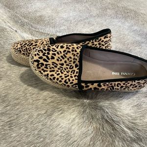 Gianna Bini calf hair leather leopard espadrilles.  Like new.